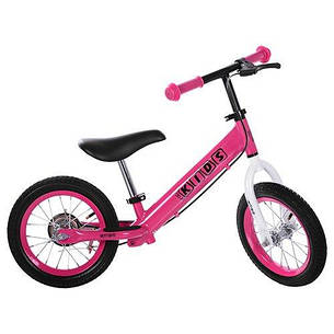 Дитячий беговел Profi Kids Рожевий 12" (M 3440AB-7) з ручним гальмом, фото 1