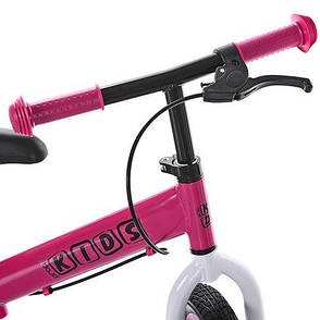 Дитячий беговел Profi Kids Рожевий 12" (M 3440AB-7) з ручним гальмом, фото 3