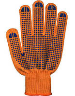 Перчатки рабочие с ПВХ (оранжевые) 4 нити