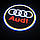 Підсвітка у двері з логотипом авто Audi (Ауді). Комплект 2 лампочки, фото 2