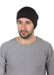 Шапка трикотажна чоловіча зі змійкою темно-сіра