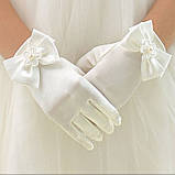 Рукавички весільні атласні білі, фото 2