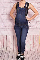 Утепленный комбинезон джинсовый для беременных Big Lesson (код 3162)размер 38-44