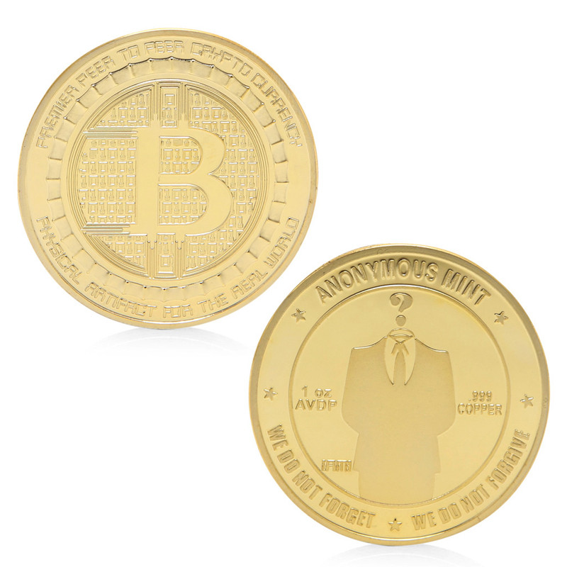 Біткоїн Bitcoin сувенірний позолота
