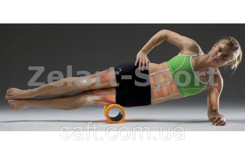 Роллер массажный (Grid Roller) для йоги, пилатеса, фитн. (d-14,5см, l-61см, цвета в ассортименте) - фото 2 - id-p613182393
