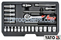 Набор торцевых головок YATO 1/4", М=3.5-14 мм з инстр-ми, хром-ванад., 25 шт.