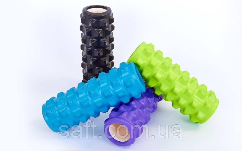 Роллер массажный (Grid Roller) для йоги, пилатеса, фитн. (d-10см, l-31см, цвета в ассортименте) - фото 8 - id-p613185470