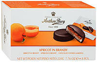 Марципан в шоколаде Anthon Berg с абрикосовыми джемом и бренди Apricot in Brandy, 220 г