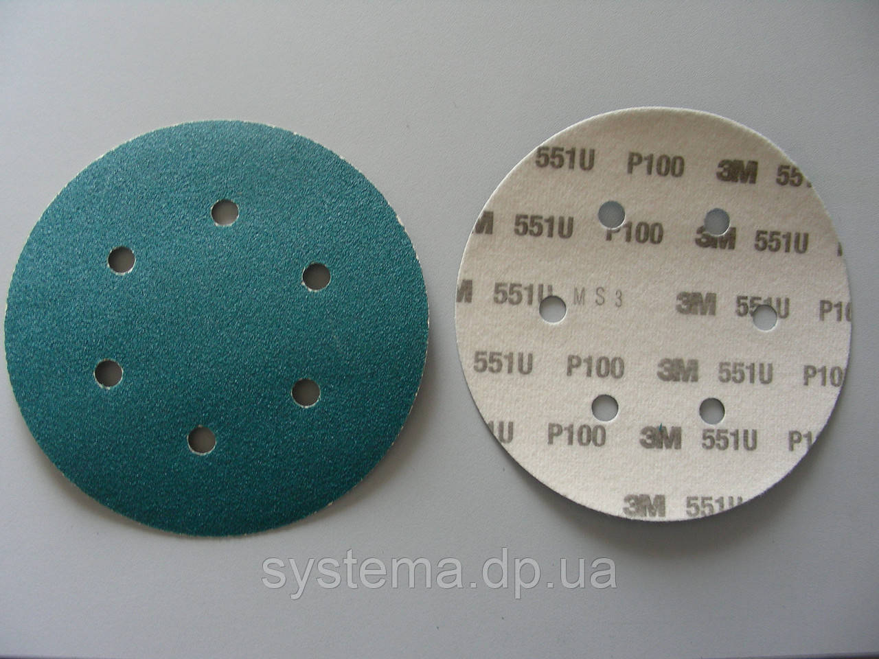 Абразивні диски 3M 551U LD600A Hookit™ (цирконат алюмінію) 6 отв., Р80, 150 мм