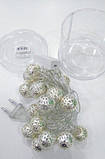 Гірлянда новорічна "Кульки" - 20 Metal Ball , колір - теплий білий і мультиколір, фото 3