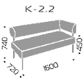 Офисный диван Квадро 2.2 угол трехместный 160х72 h-74 ТМ Style Group - фото 4 - id-p613397867