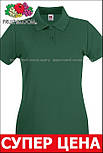 Футболка поло жіноча зелена преміум (темно-зелений) Premium polo lady-fit Fruit of the Loom,2XL, фото 3