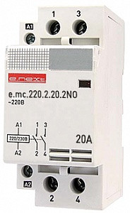 Модульний контактор e.mc.220.2.20.2 NO 2р 20А 2NO 220В