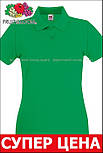 Футболка поло жіноча зелена преміум Premium polo lady-fit Fruit of the Loom,S, фото 3