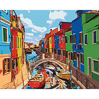 Картини за номерами Яскраві фарби Венеції (KHO3502) Ідейка 40 х 50 см (без коробки)