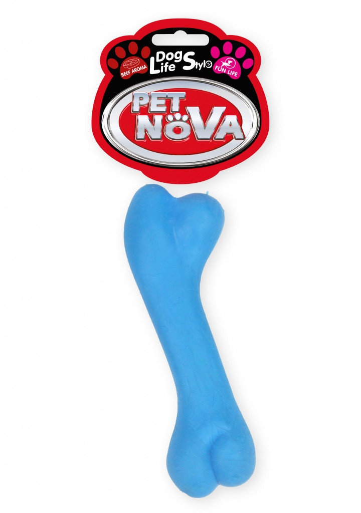 Іграшка для собак Гумова кістка Pet Nova 12 см синій