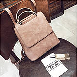 Жіночий рюкзак-сумка екокожа сірий, фото 3