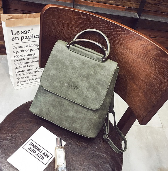 Жіночий рюкзак-сумка екокожа сірий, фото 1