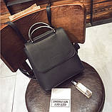 Жіночий рюкзак-сумка екокожа сірий, фото 2