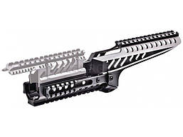 Цівка CAA для АКМ/АК74 з кронштейном для оптики, 4 планки Пикатинни, без накладки на газ.трубку, алюміній