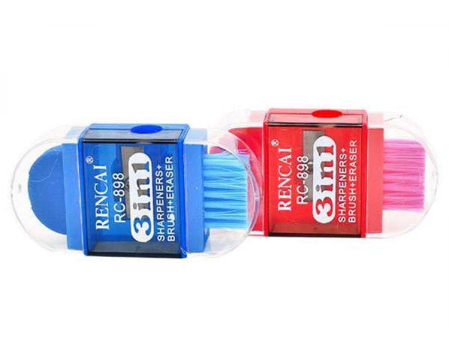 Підстругачка 1 отвір RC-898 (з контейнером+Гумка+щітка), фото 1