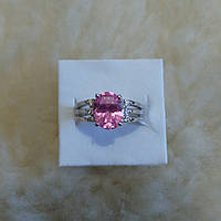 Жіноче кільце з рожевим топазом 16р 17р 18р 19р