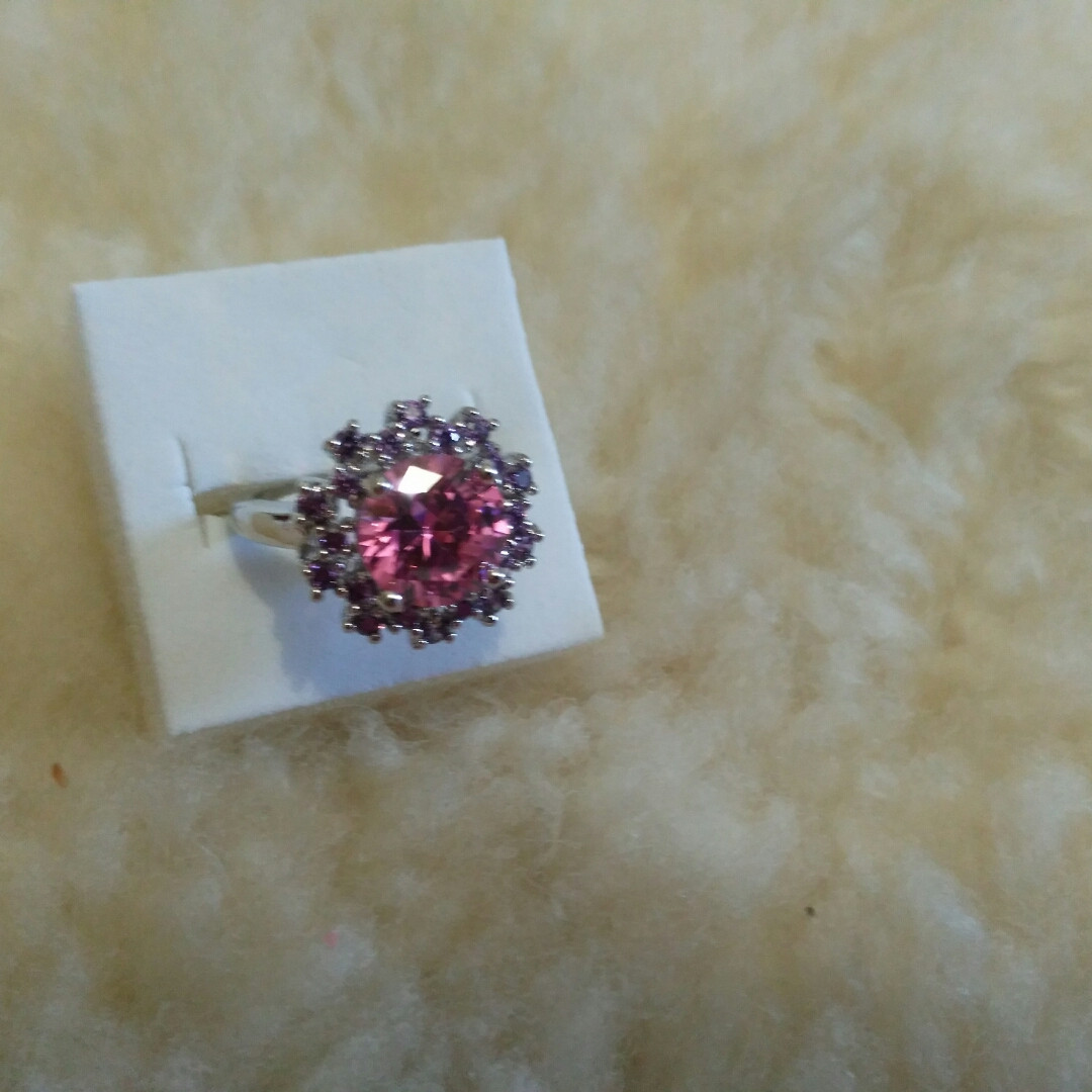 Женское кольцо с розовым сапфиром и аметистом 17р - фото 3 - id-p409632680