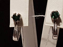 Срібні сережки Варя з зеленим кварцом.   2227/9р-QGR