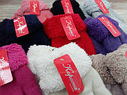 Рукавиці дитячі подвійні вовняні на хутрі Корона, з відворотом, розмір M - 18 см, 5707, фото 2