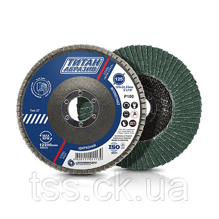 Пелюсткове коло 125 мм Р36, Р40, Р60, Р80, Р100, Р120 Титан-Абразив, фото 1