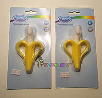 Силіконовий прорізувач-щітка для зубів (гризун) Lindo "Банан"