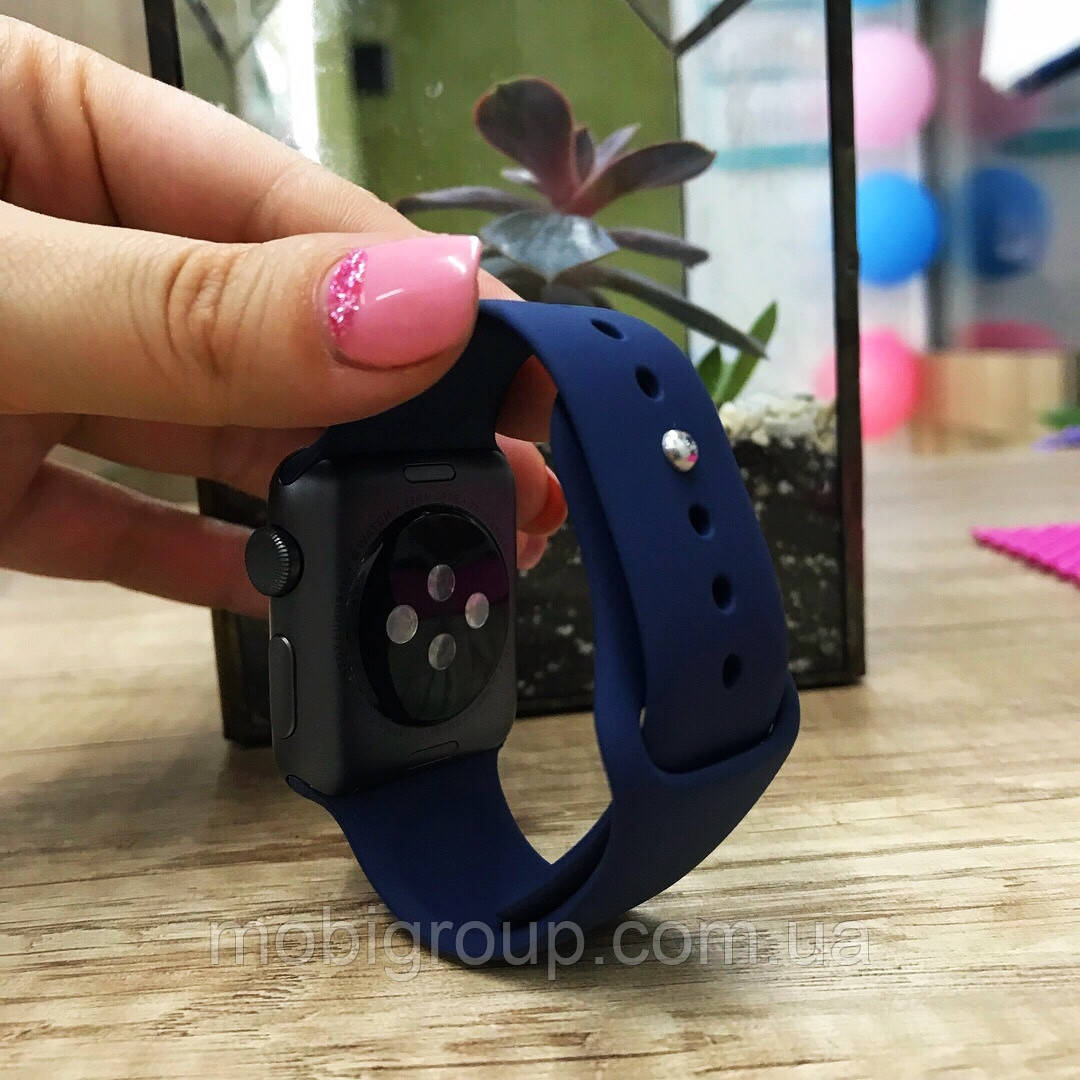 Силіконовий ремінець для Apple Watch 38 mm темно-синій