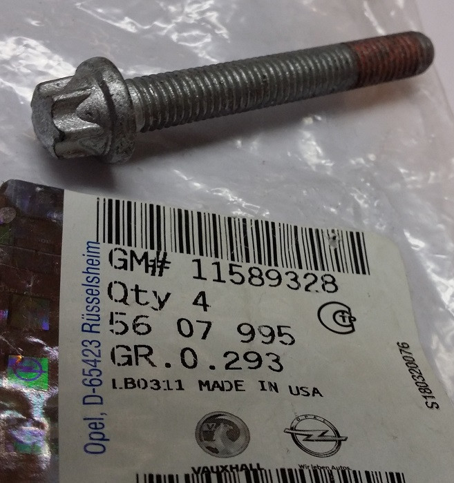 Болт головки блока циліндрів навколо ланцюга ГРМ (ГБЦ) M8 x 60 mm GM 5607995 0607213 5607952 11589328 24407225 9317