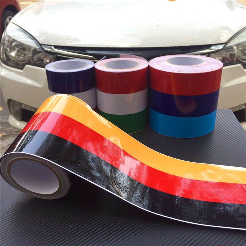 Вінілова смуга на кузов "прапор Німеччини" 100 х 15 см - фото 1 - id-p613669494