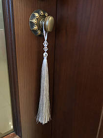 Китиця Міні для декору з намистиною сірий колір 25 см ручна робота.