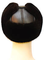 Хутряна чоловіча шапка норкова, М'ячик (чорна), фото 3