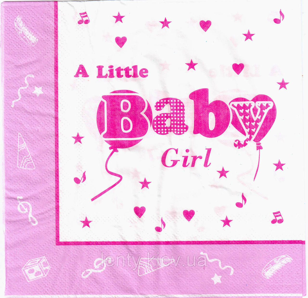Серветки паперові сервірувальні з малюнком 20шт - BABY Girl/ 1 рік baby shower, Герої мультфільмів