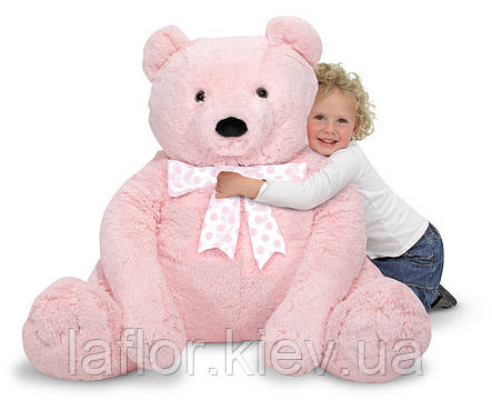 Великий плюшевий рожевий ведмедик Melissa&Doug, фото 2
