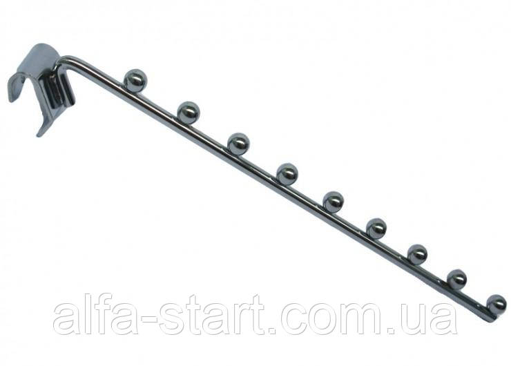 Хромований гачок-кронштейн Флейта 9 кульок на овальну перемичку система Варіант