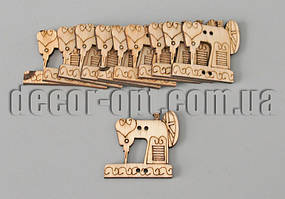 Фігурки дерев'яні для декупажу швейна машинка 35х37мм/1шт