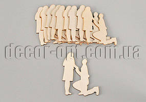 Фігурки дерев'яні для декупажу пари закоханих 58х42мм/1шт