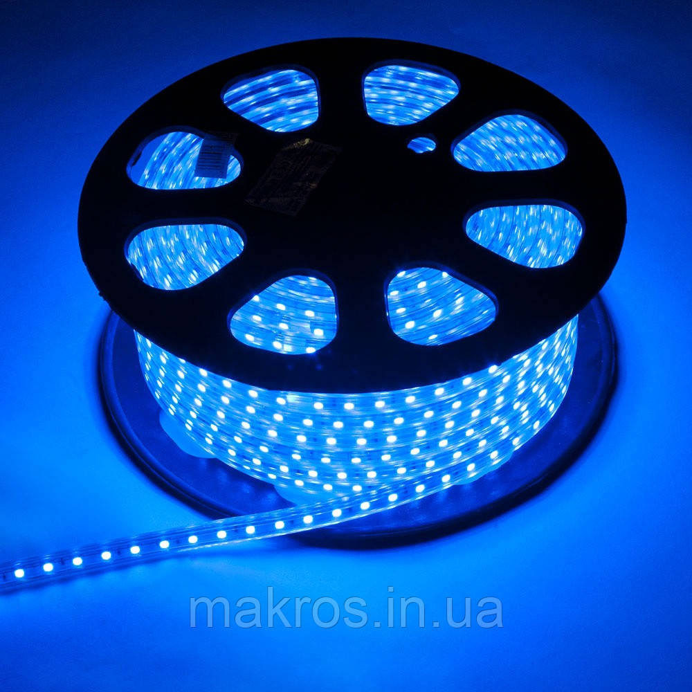 LED-стрічка 5050 Сині діоди бухта 100m 220V + співіденітник, фото 1