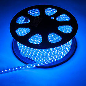 LED стрічка 5050 Сині діоди бухта 100m 220V + з'єднувач