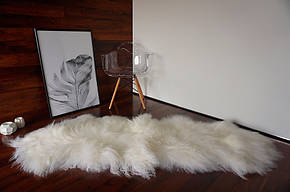 Килим із овчини ісландської породи білого кольору, з 2 шкур, фото 2