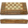 Різні шахи + Нарди "Егіпет". 50х50 см. Інкрустація міддю й бісером. Ручна робота, фото 7