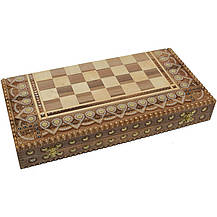 Сувенірні шахи + нарди+ шашки "Козаки" 50 х 50 см. Бісер + Мідь, фото 4