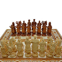 Сувенірні шахи + нарди+ шашки "Козаки" 50 х 50 см. Бісер + Мідь, фото 5
