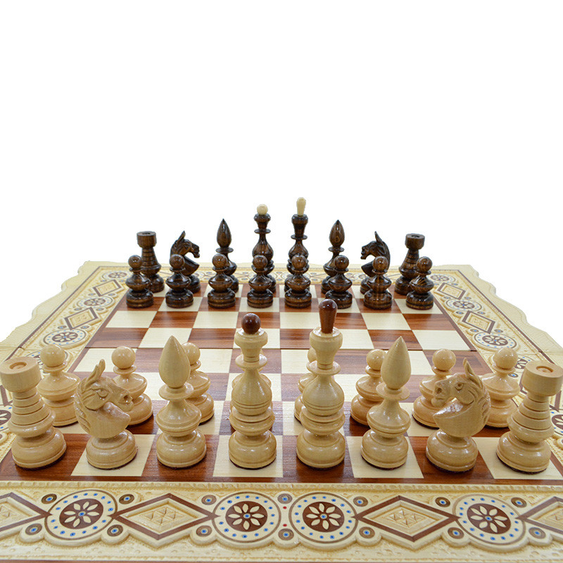 Дерев'яні, різьблені шахові фігури "Класичні" №2. Ручна робота