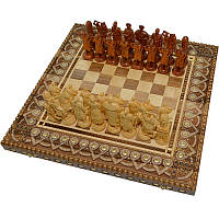 Сувенірні шахи + нарди+ шашки "Козаки" 50 х 50 см. Бісер + Мідь