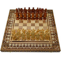 Сувенірні шахи + нарди+ шашки "Козаки" 50 х 50 см. Бісер + Мідь, фото 2